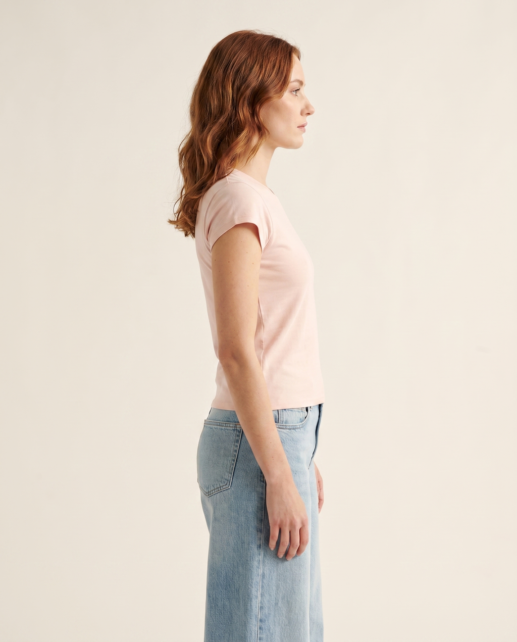 Blush pink women's fitted cap-sleeve tee — The Dirty Laundry Pakistan