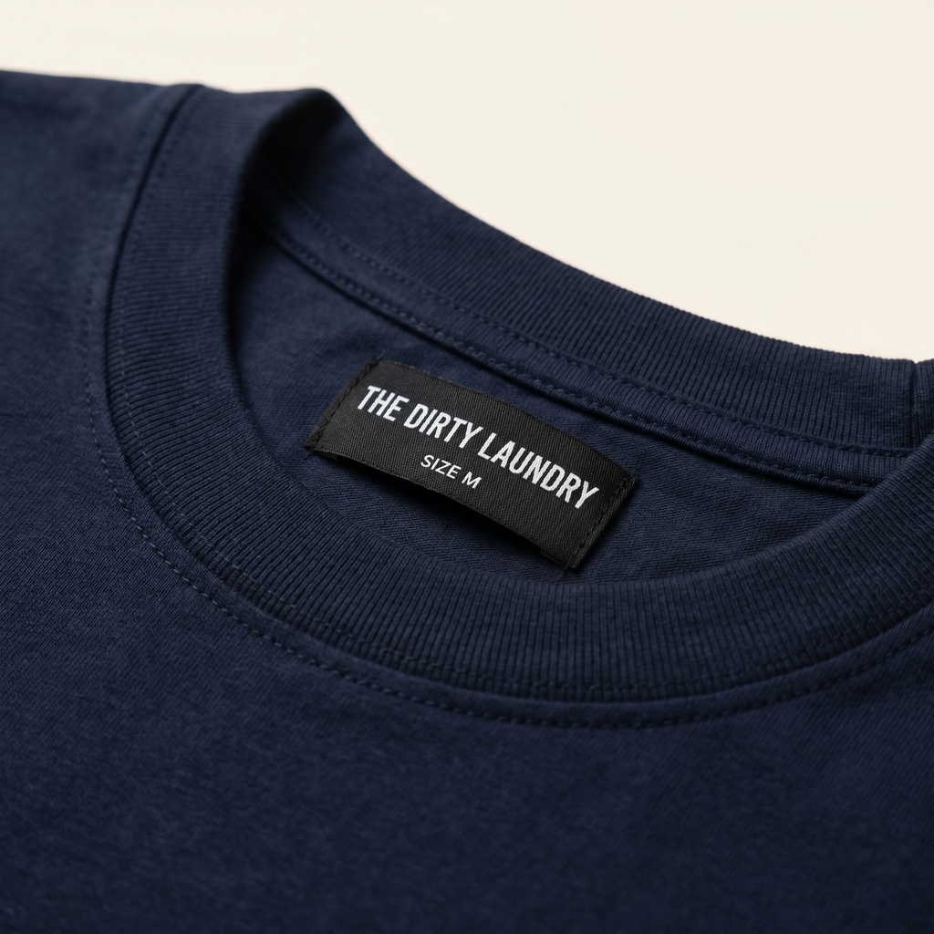 Salt navy regular-fit cotton tee — The Dirty Laundry Pakistan