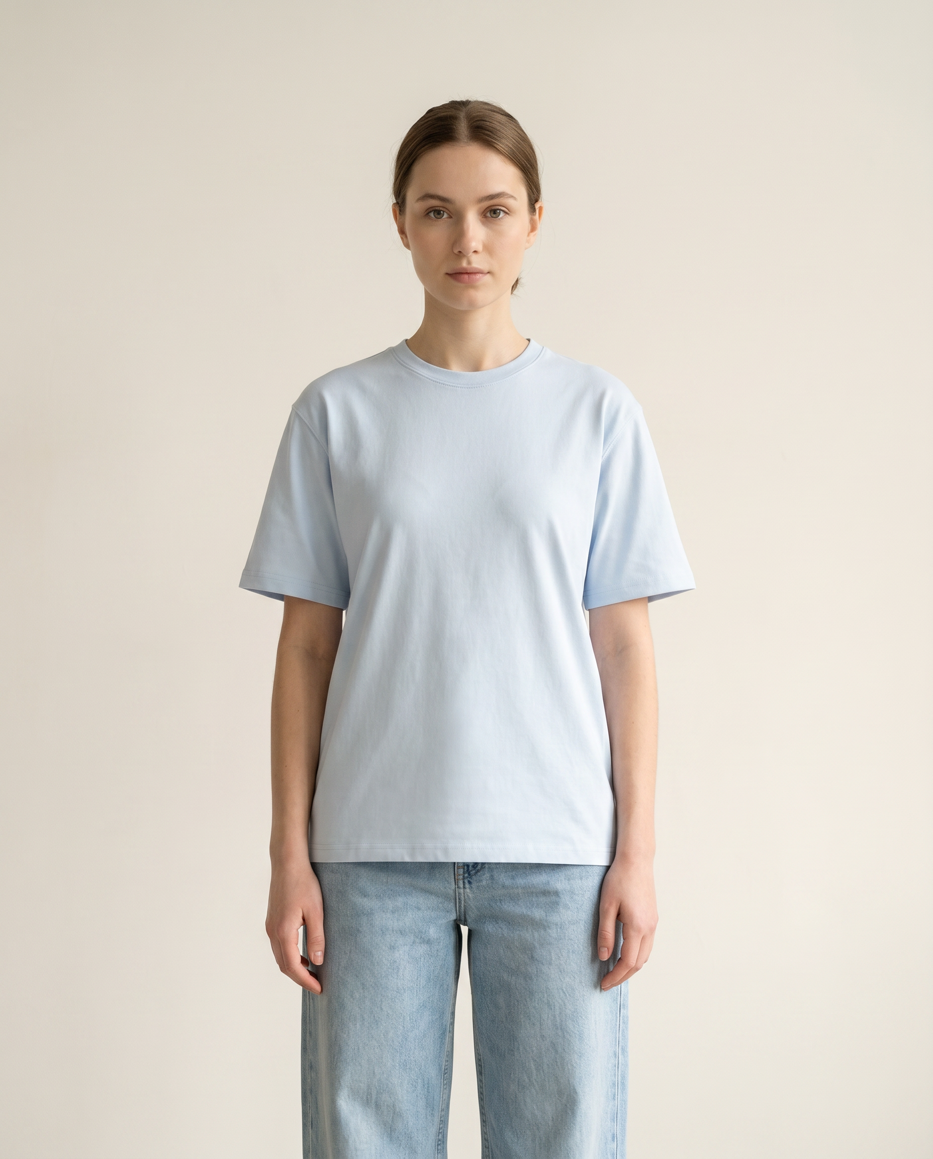 Dusk sky blue regular-fit cotton tee — The Dirty Laundry Pakistan