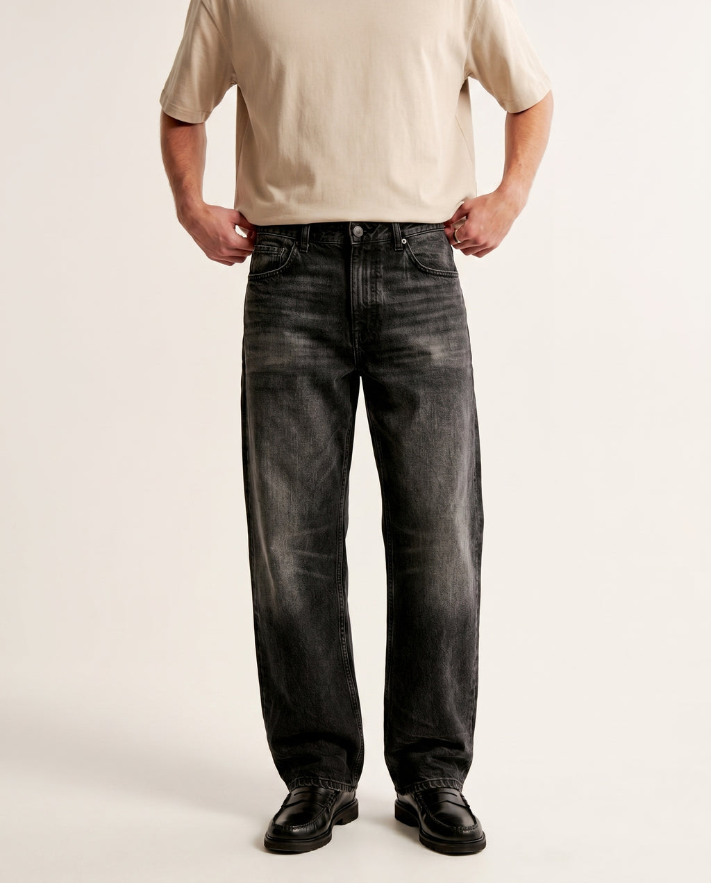Midnight black wide-leg denim jeans — The Dirty Laundry Pakistan
