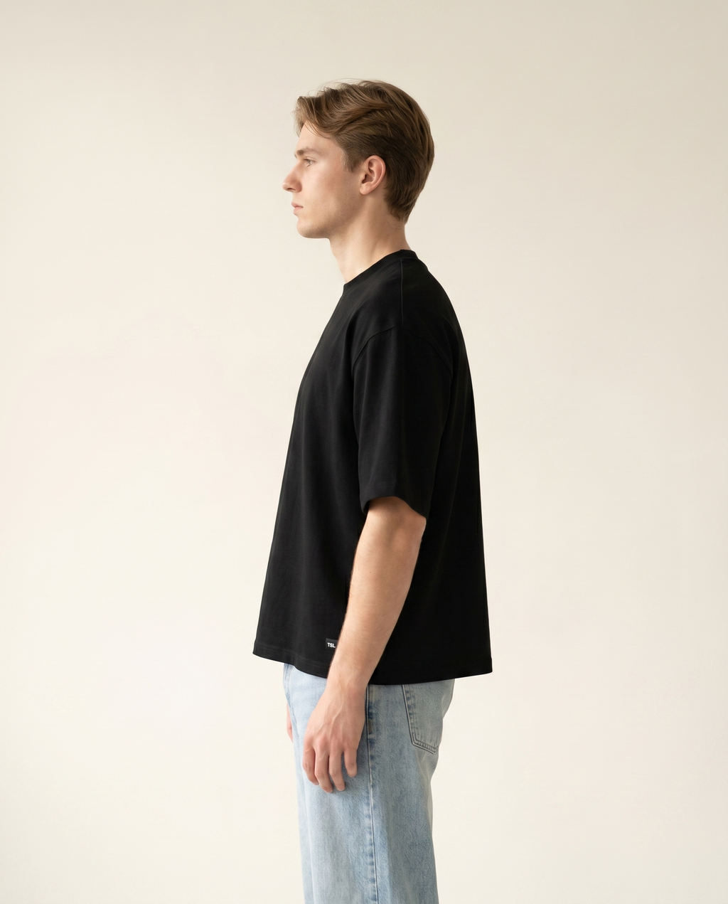 Noir black oversize viscose scuba tee — The Dirty Laundry Pakistan