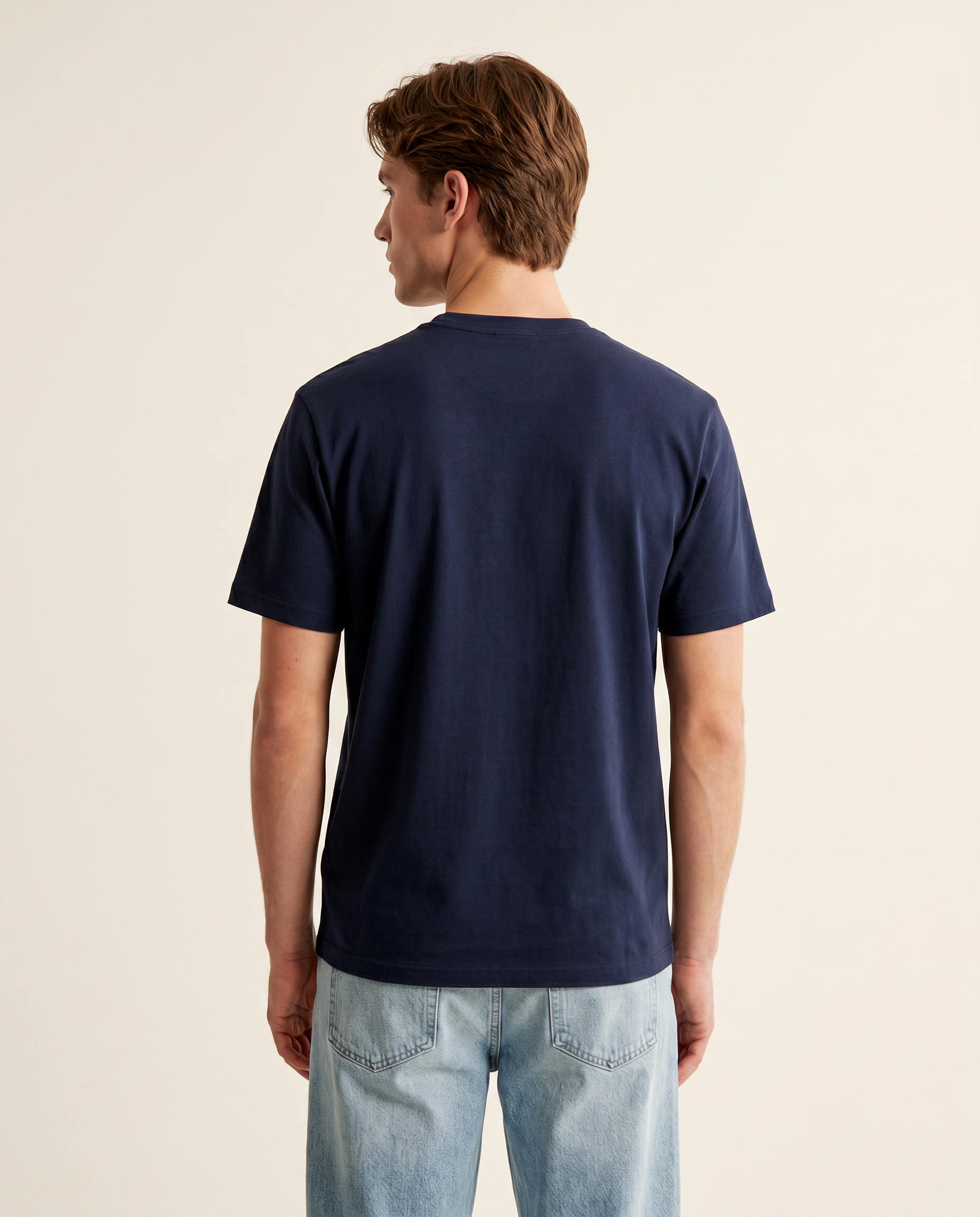 Salt navy regular-fit cotton tee — The Dirty Laundry Pakistan
