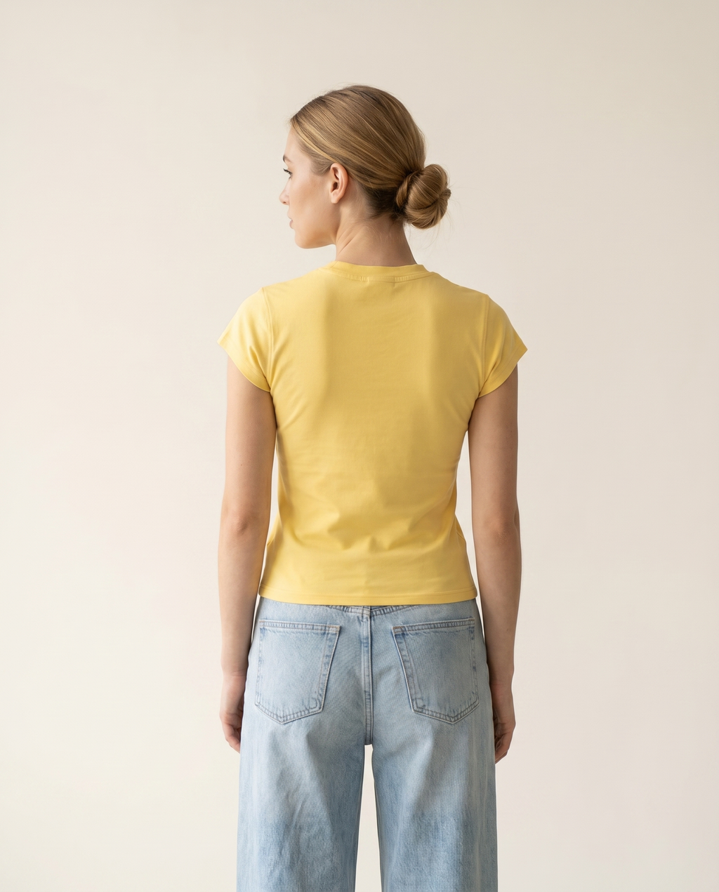 Golden butter women's fitted cap-sleeve tee — The Dirty Laundry Pakistan