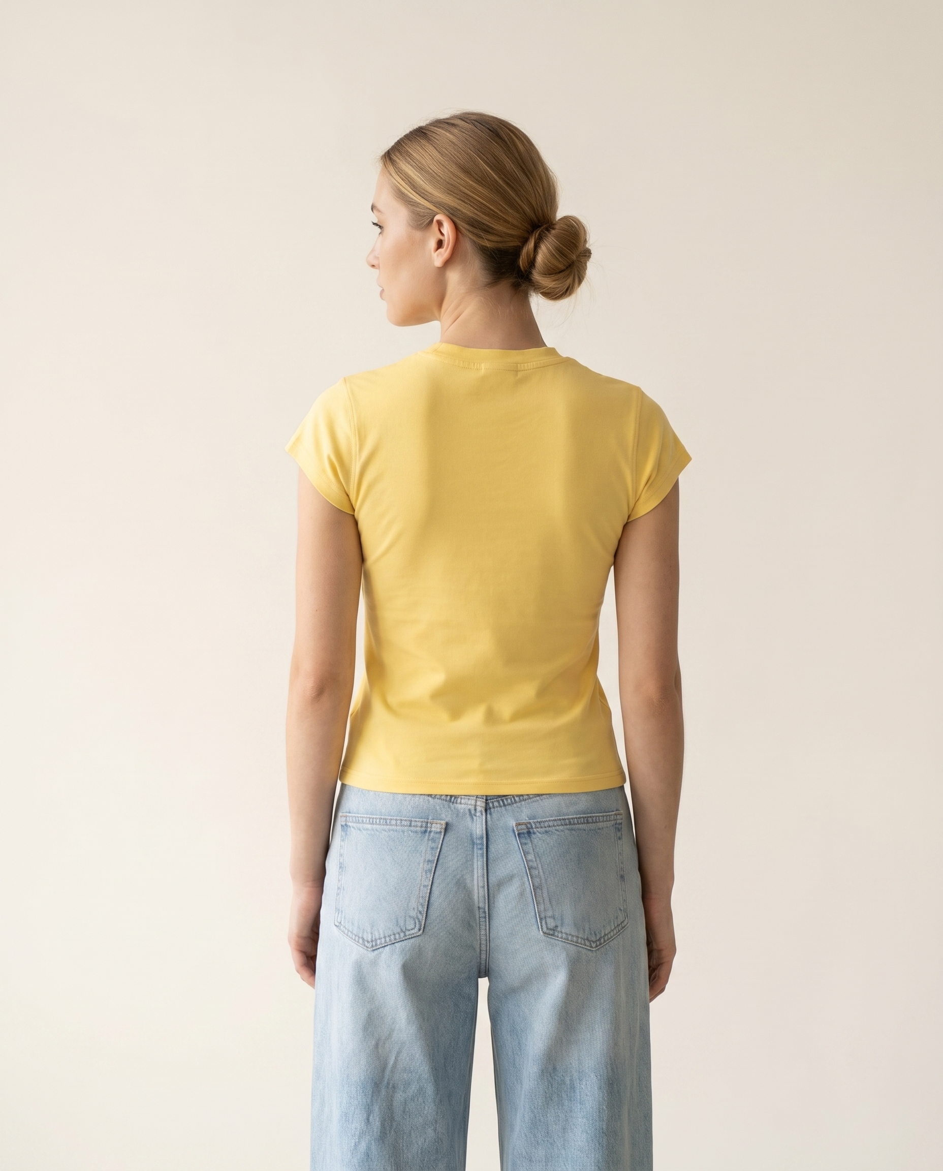 Golden butter women's fitted cap-sleeve tee — The Dirty Laundry Pakistan