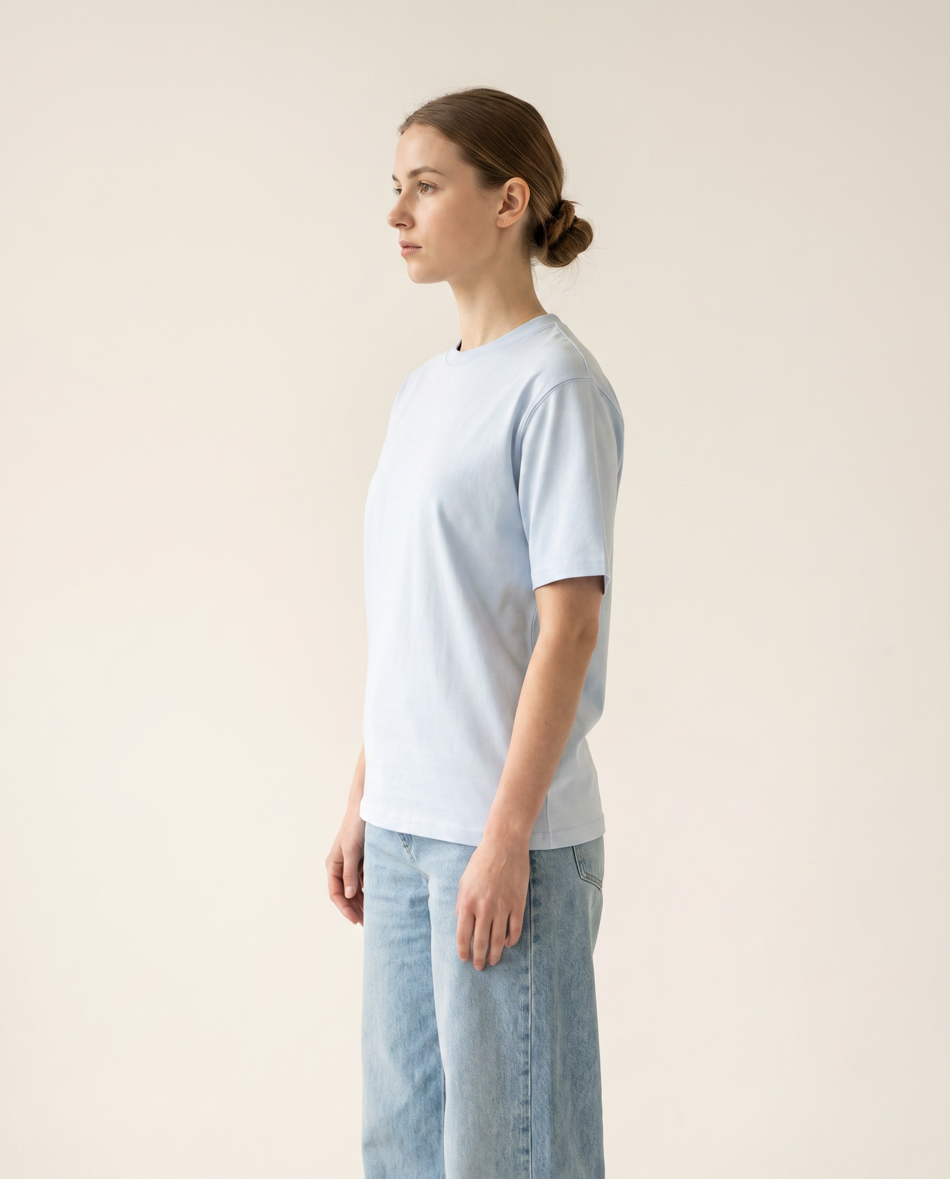 Dusk sky blue regular-fit cotton tee — The Dirty Laundry Pakistan