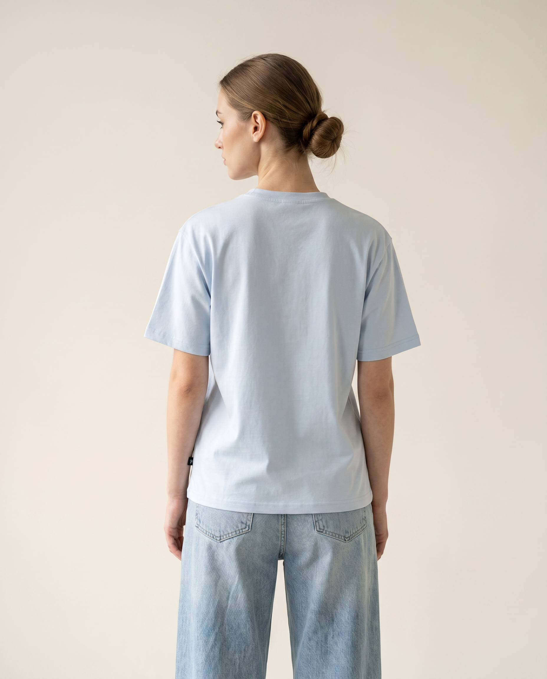 Dusk sky blue regular-fit cotton tee — The Dirty Laundry Pakistan