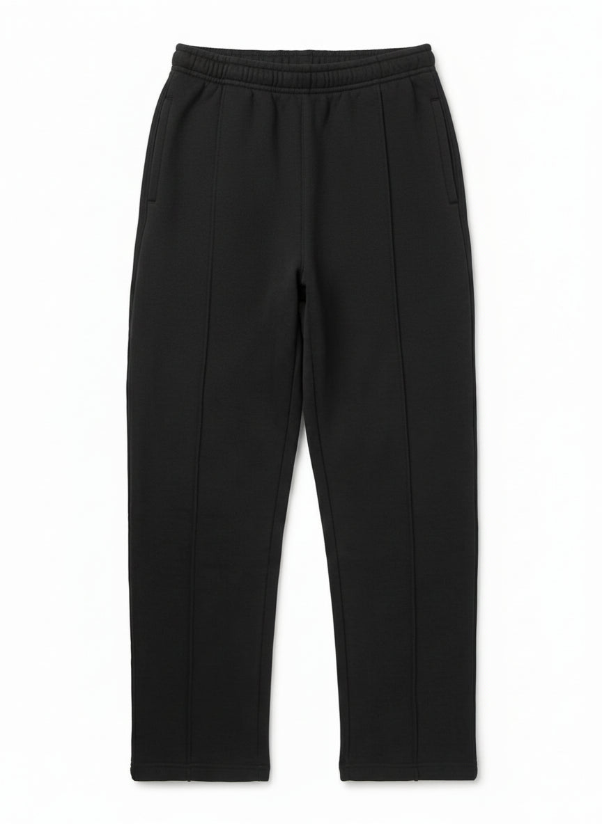 Black pants with drawstring on a white background