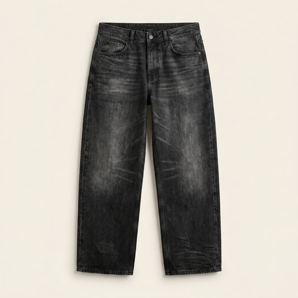 Midnight black wide-leg denim jeans — The Dirty Laundry Pakistan