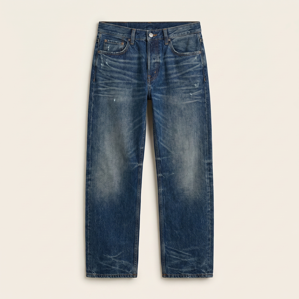 Deep indigo wide-leg denim jeans — The Dirty Laundry Pakistan
