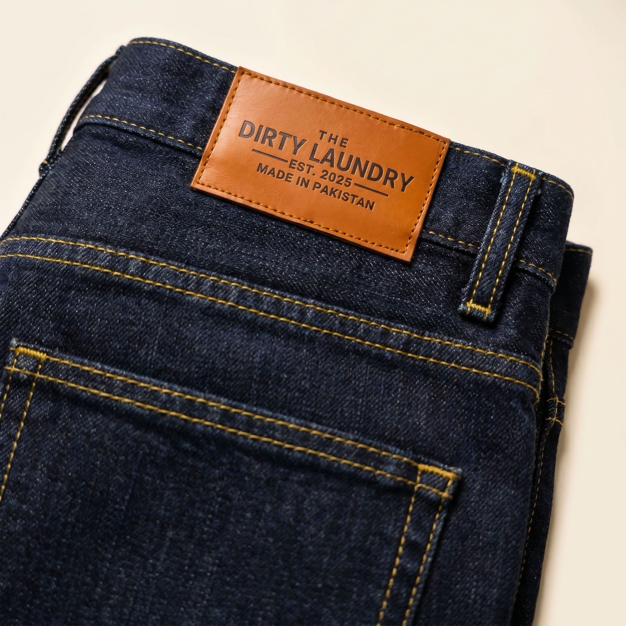 Raw indigo straight-leg denim jeans — The Dirty Laundry Pakistan