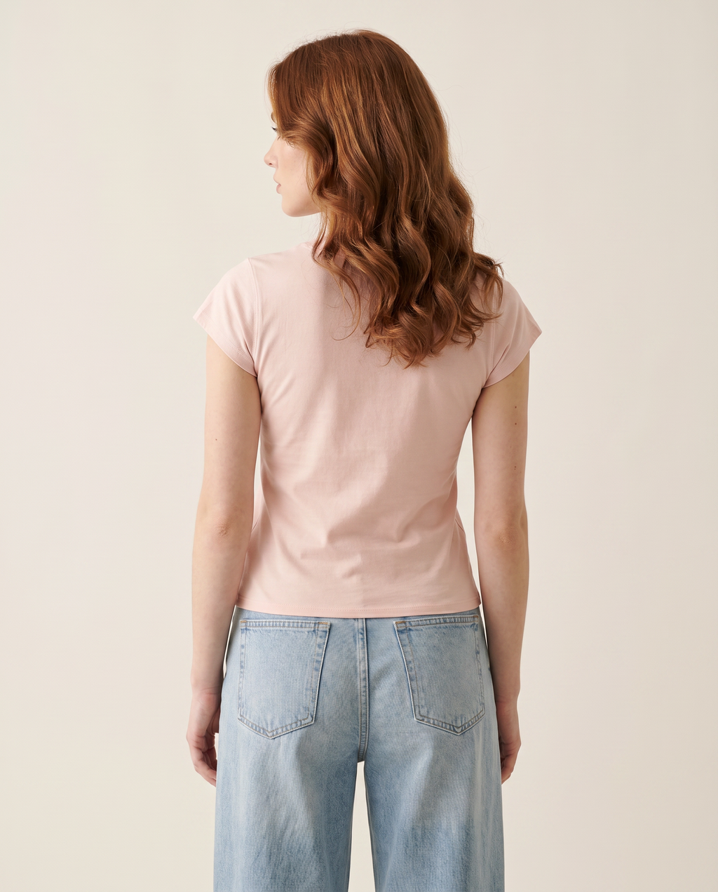 Blush pink women's fitted cap-sleeve tee — The Dirty Laundry Pakistan