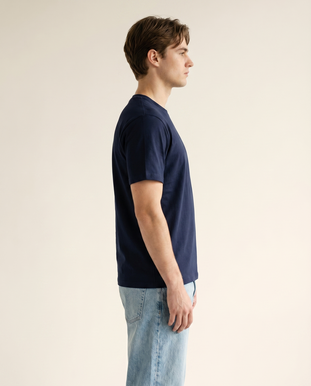 Salt navy regular-fit cotton tee — The Dirty Laundry Pakistan