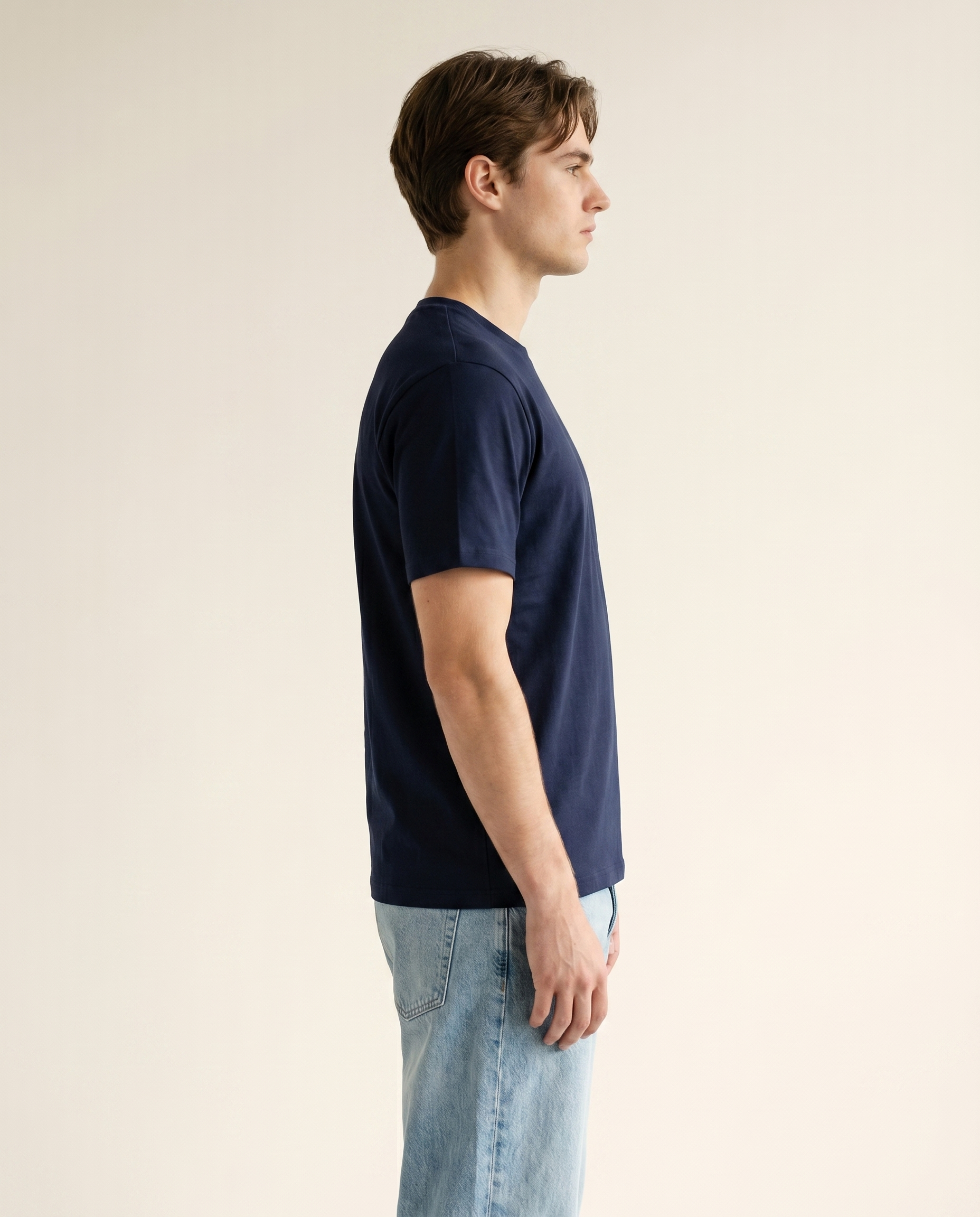 Salt navy regular-fit cotton tee — The Dirty Laundry Pakistan