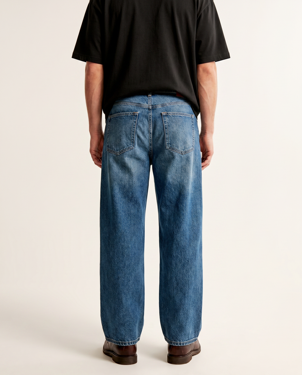Worn blue vintage straight-leg denim jeans — The Dirty Laundry Pakistan