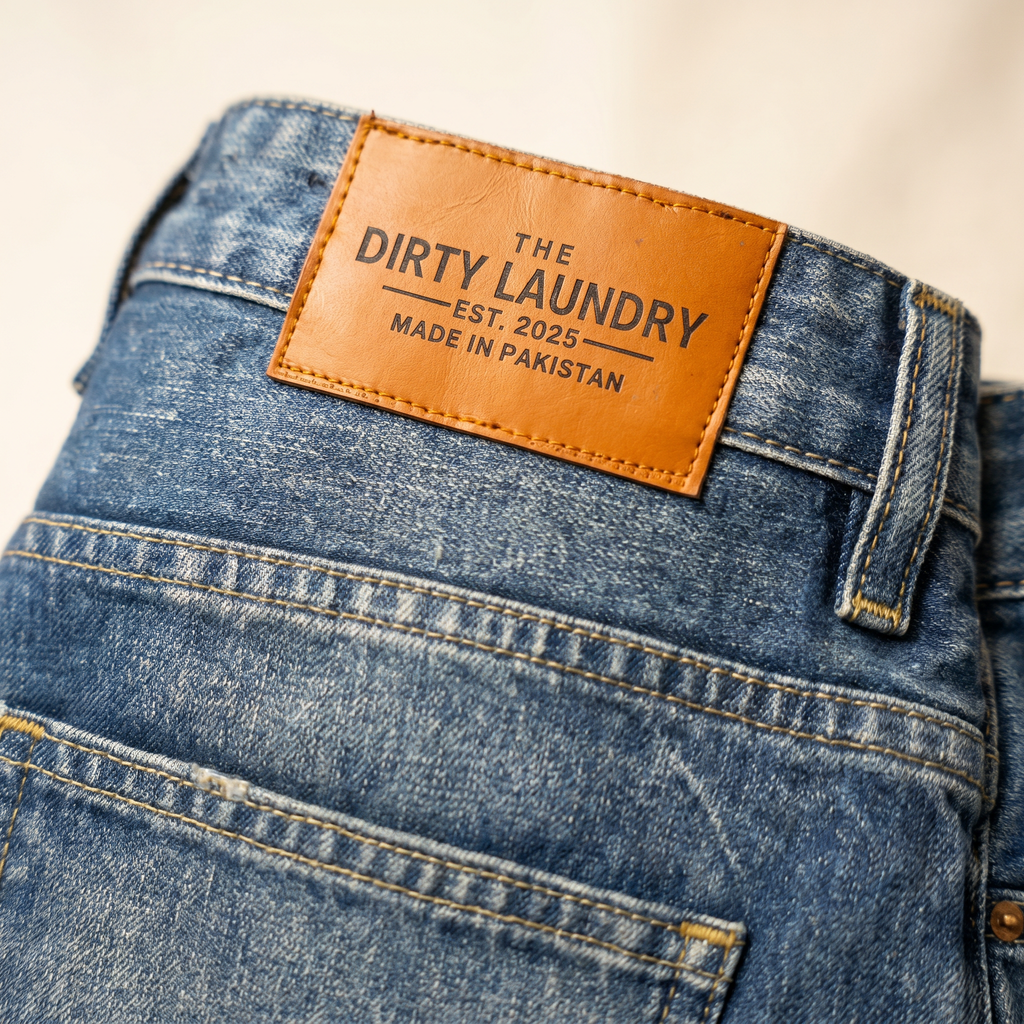 Coastal medium-blue straight-leg denim jeans — The Dirty Laundry Pakistan