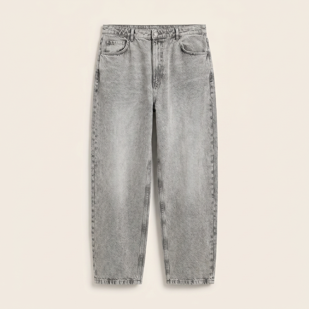Stone grey baggy denim jeans — The Dirty Laundry Pakistan