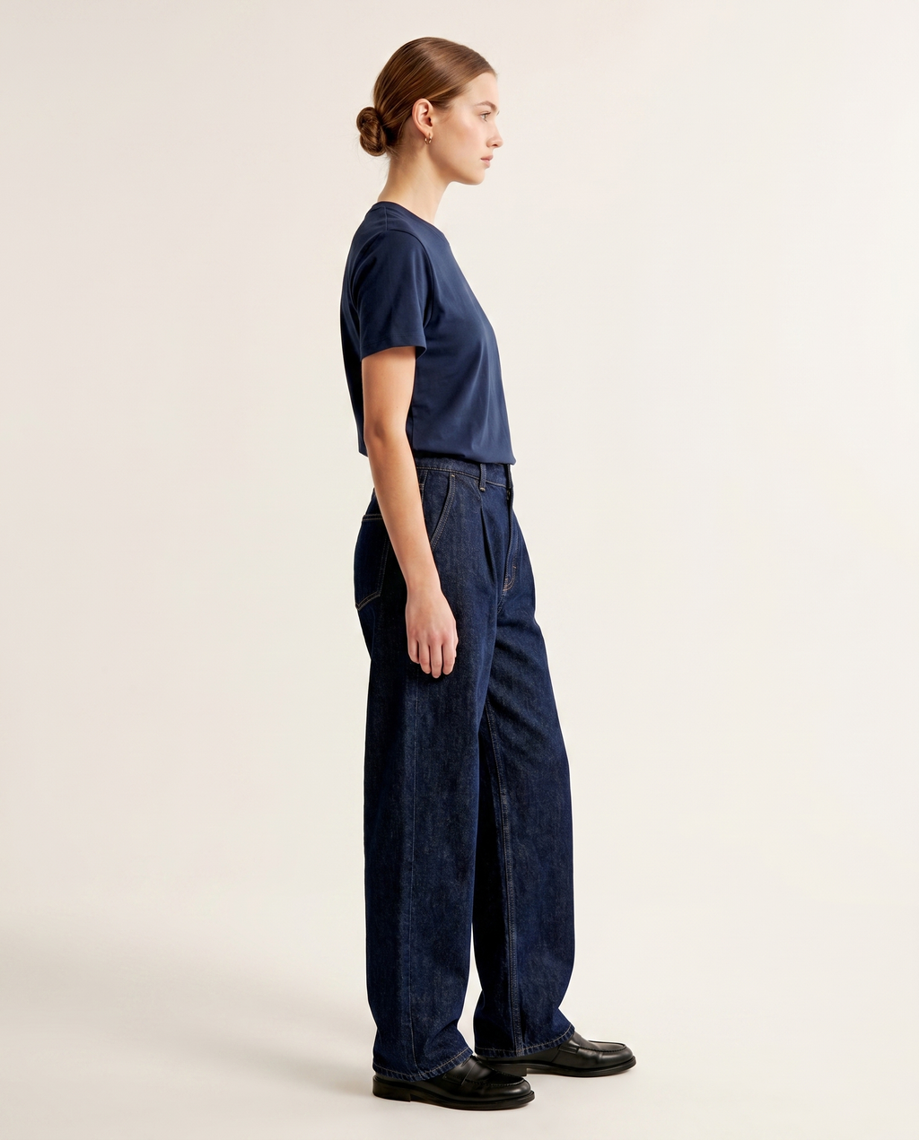 Raw indigo straight-leg denim jeans — The Dirty Laundry Pakistan — side view