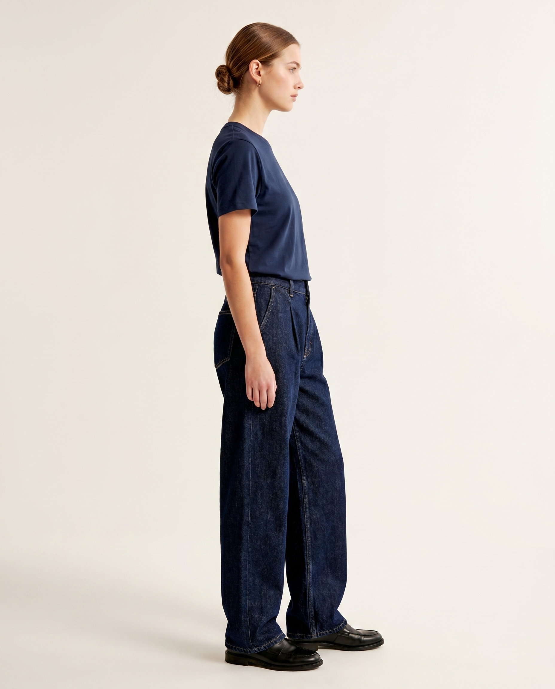 Raw indigo straight-leg denim jeans — The Dirty Laundry Pakistan — side view