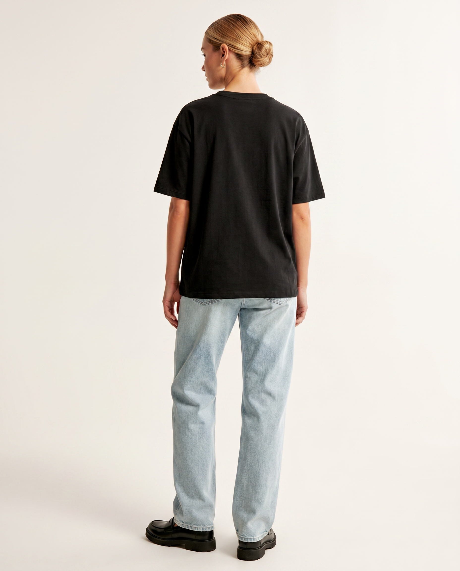 Sun bleach light-wash baggy denim jeans — The Dirty Laundry Pakistan — back view