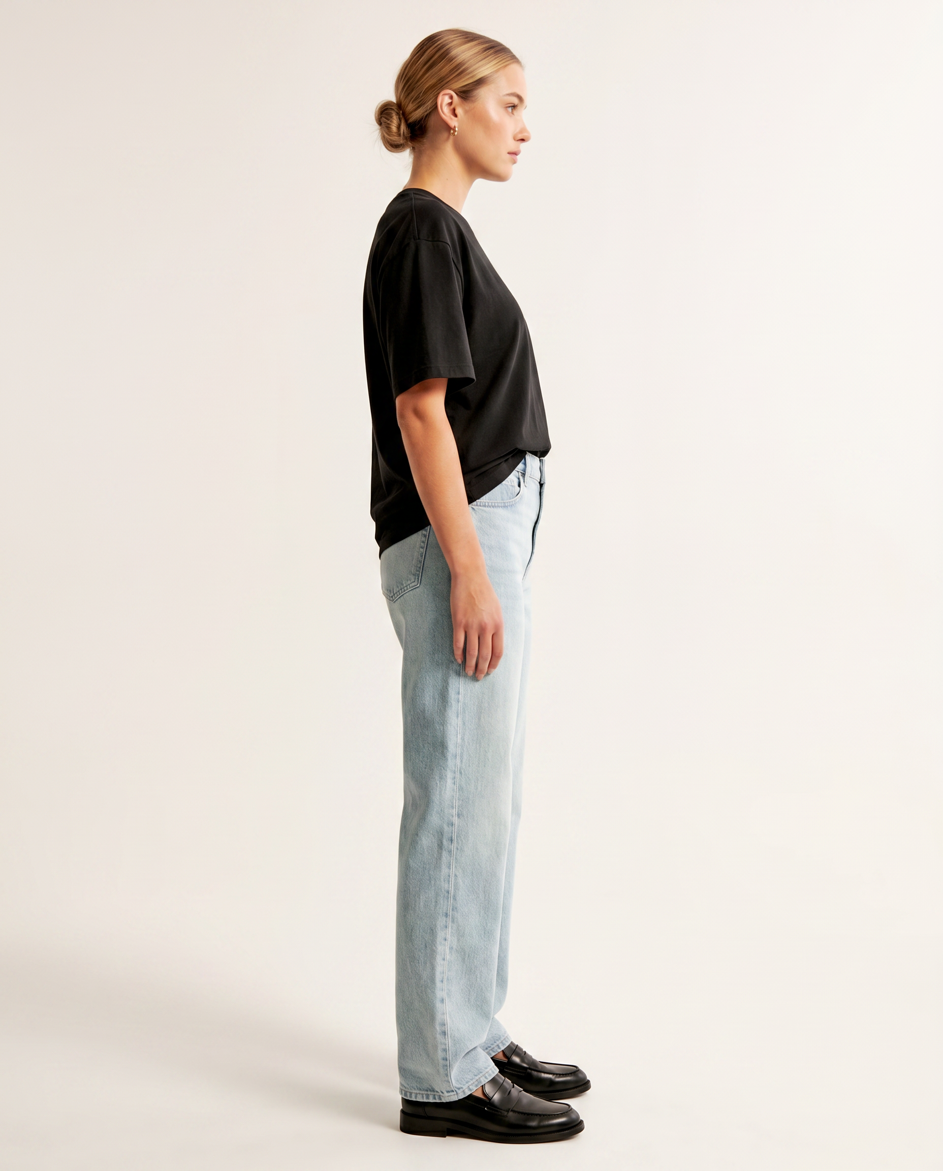 Sun bleach light-wash baggy denim jeans — The Dirty Laundry Pakistan — side view