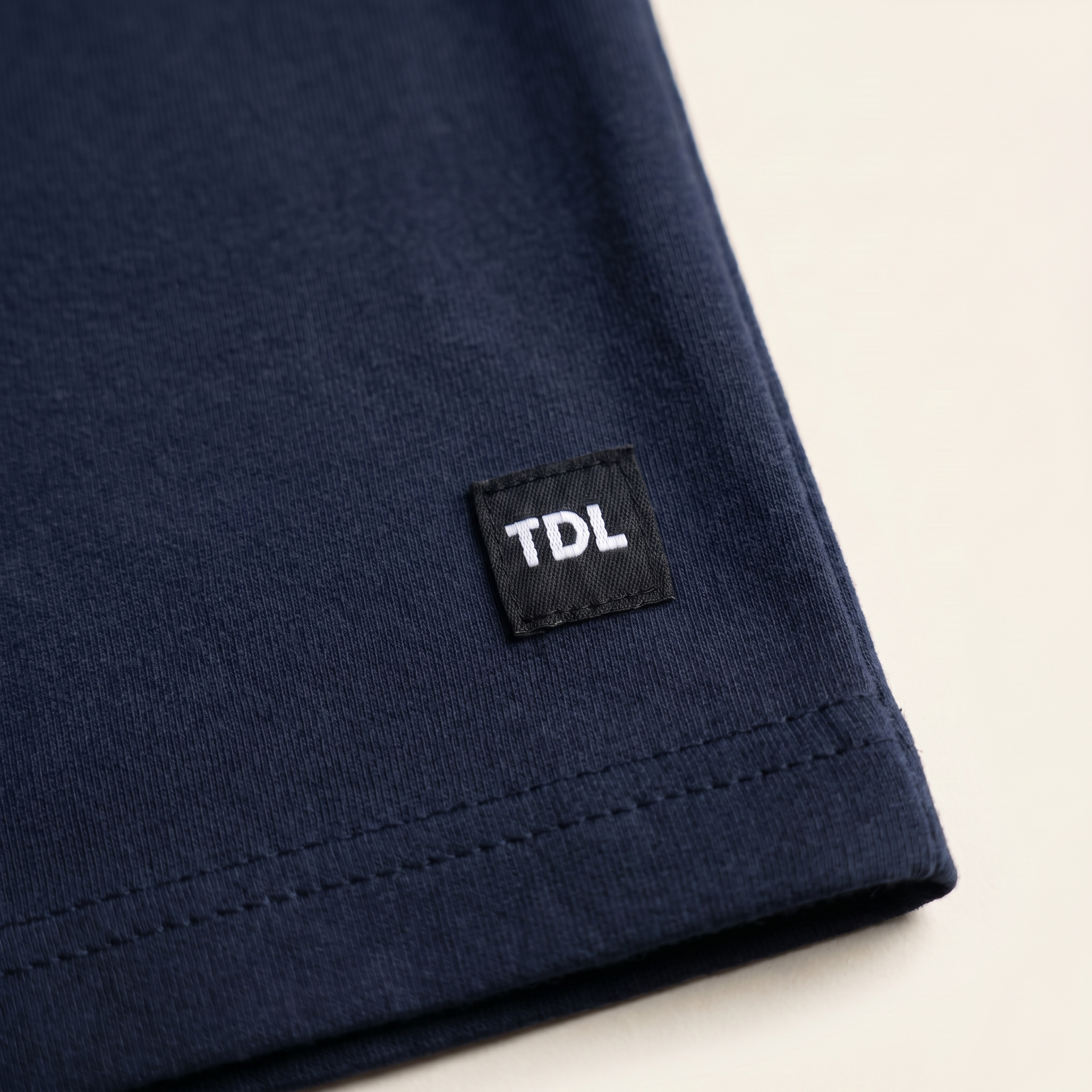 Salt navy regular-fit cotton tee — The Dirty Laundry Pakistan — detail